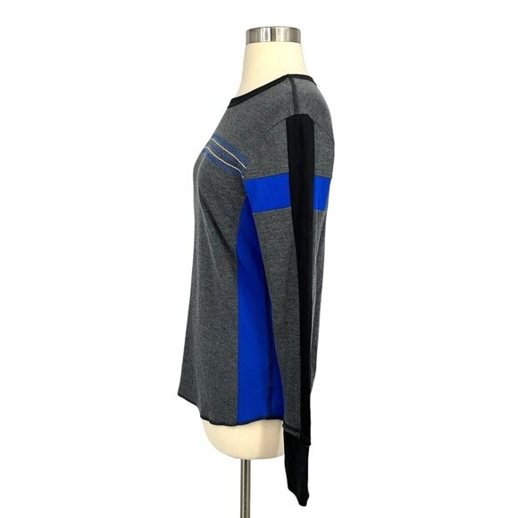 Alp'n'Rock Size S Chamonix Crew Top Grey Blue Edelweiss Emblem Long Sleeve - Picture 8 of 11